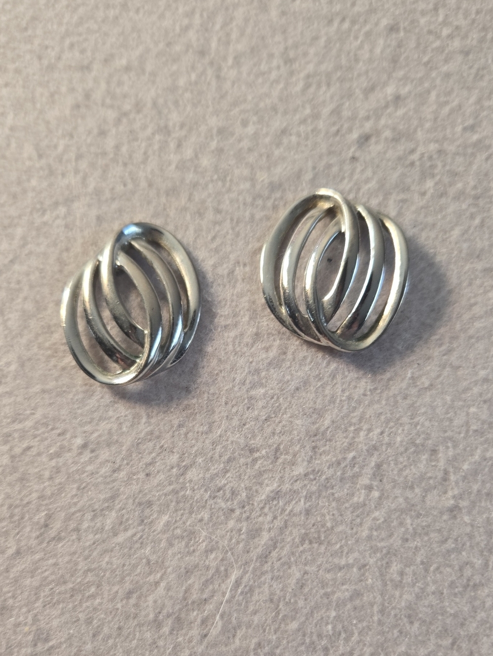 Silvertone  Multi-Loop Stud Earrings -